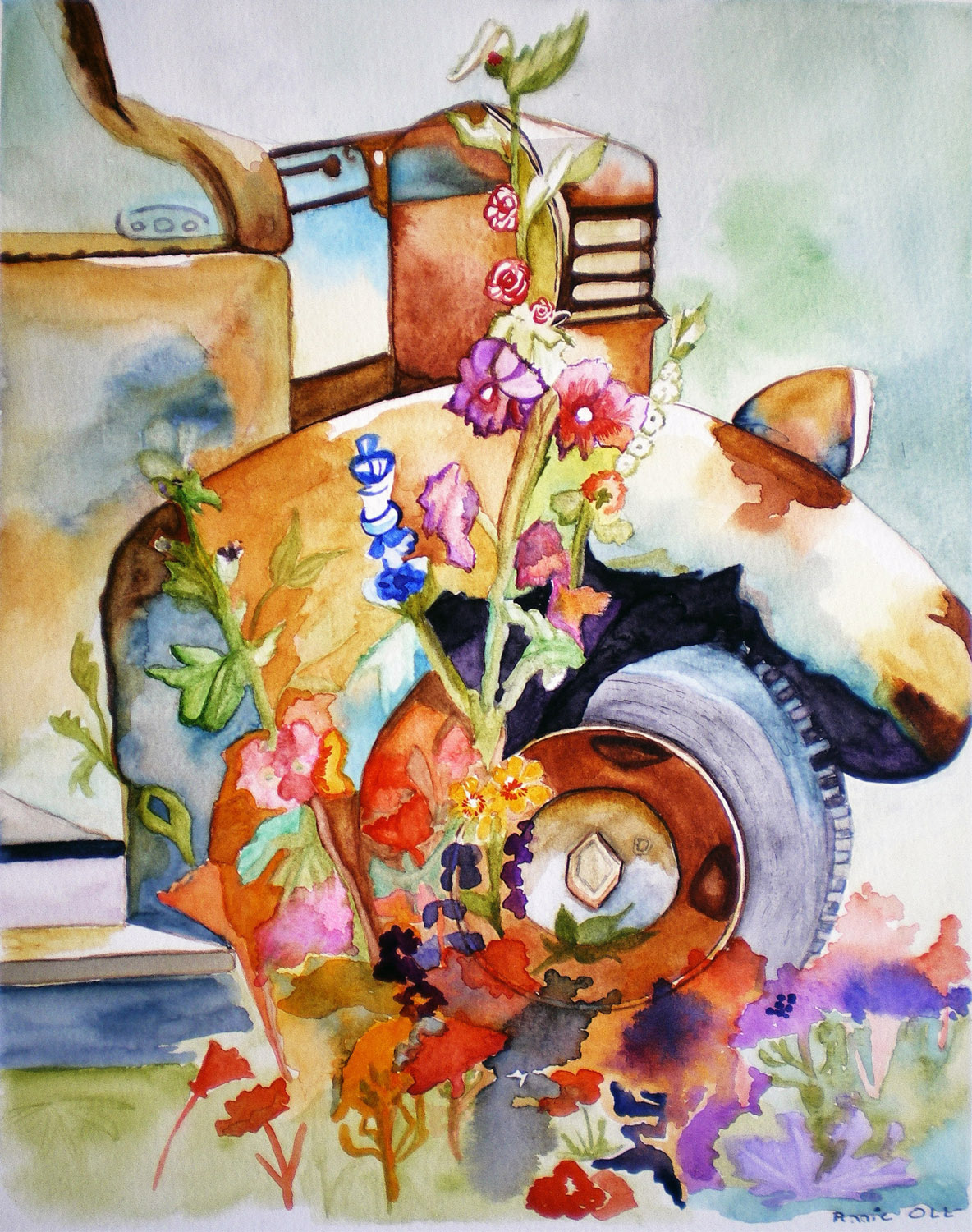 Le tracteur fleuri